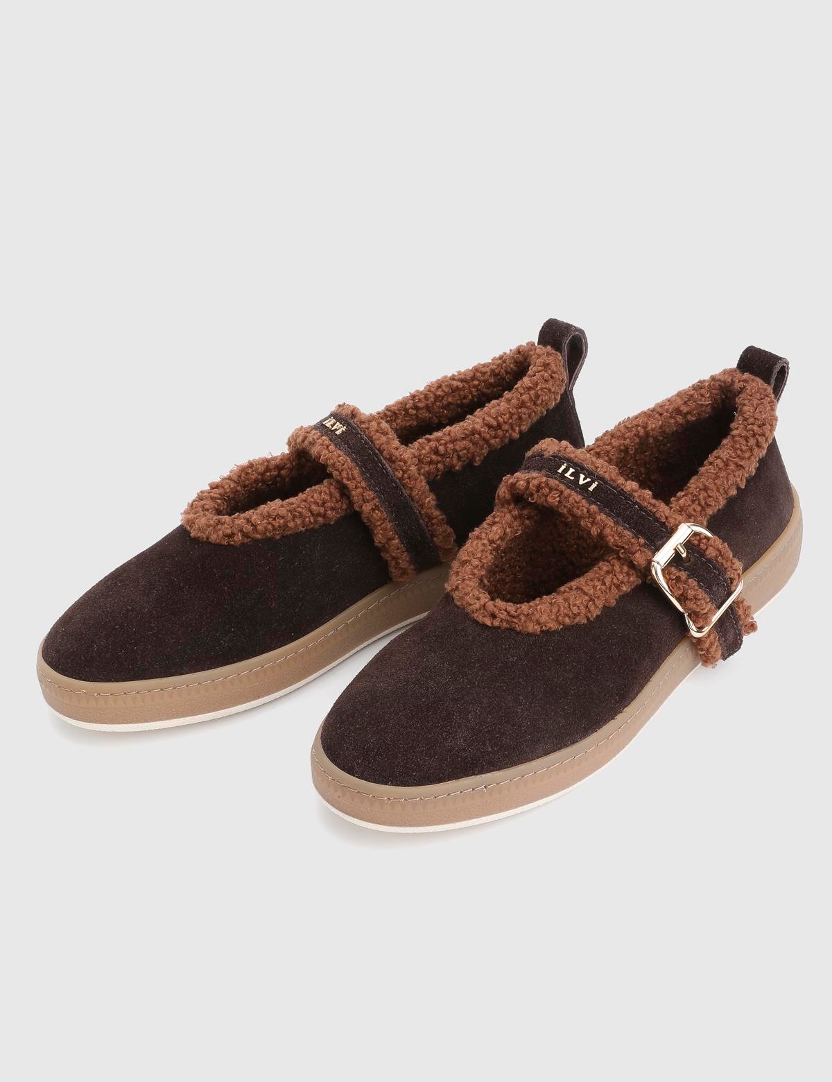 Janice Brown Suede Leather Women's Ballerina