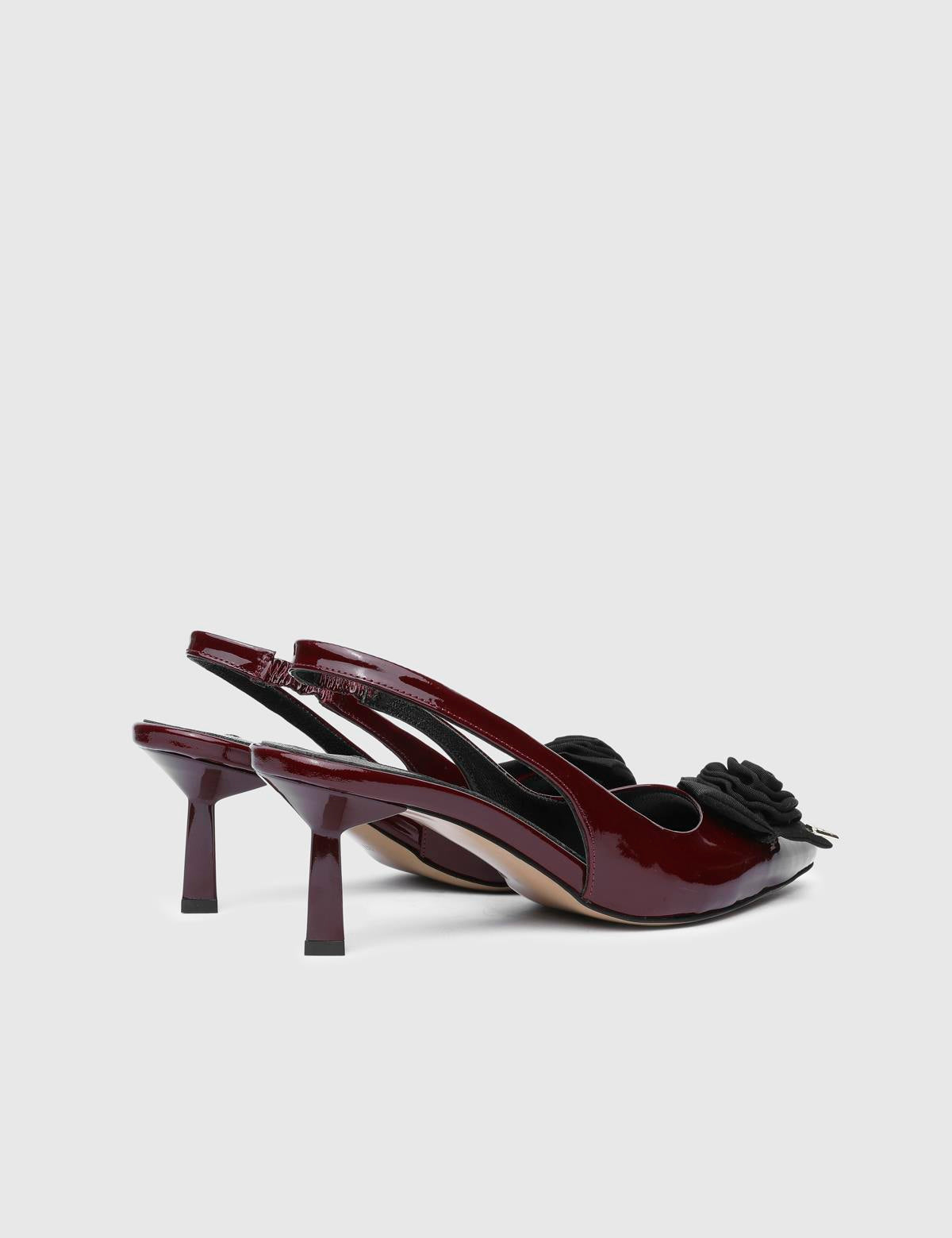 Janiska Burgundy Patent Leather Women's Heeled Sandal