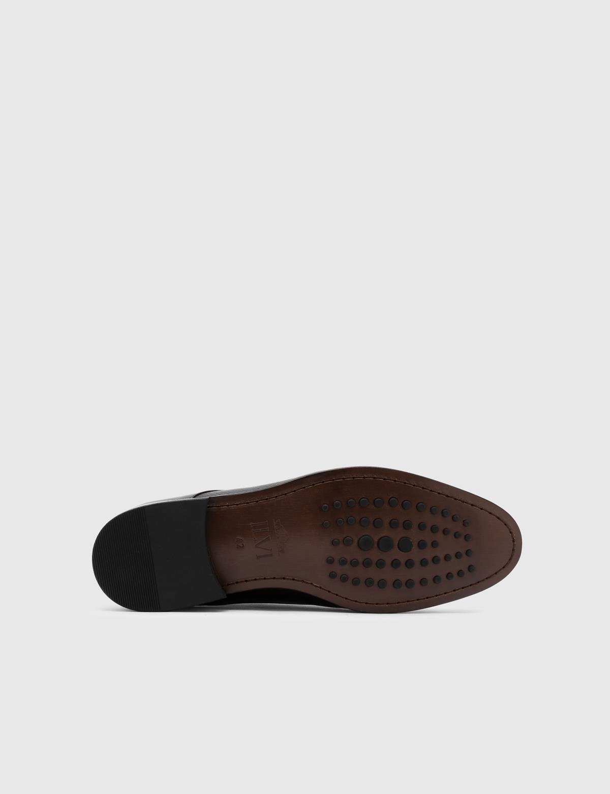 Jelani Black Buffalo-Deer Leather Men's Derby Shoe