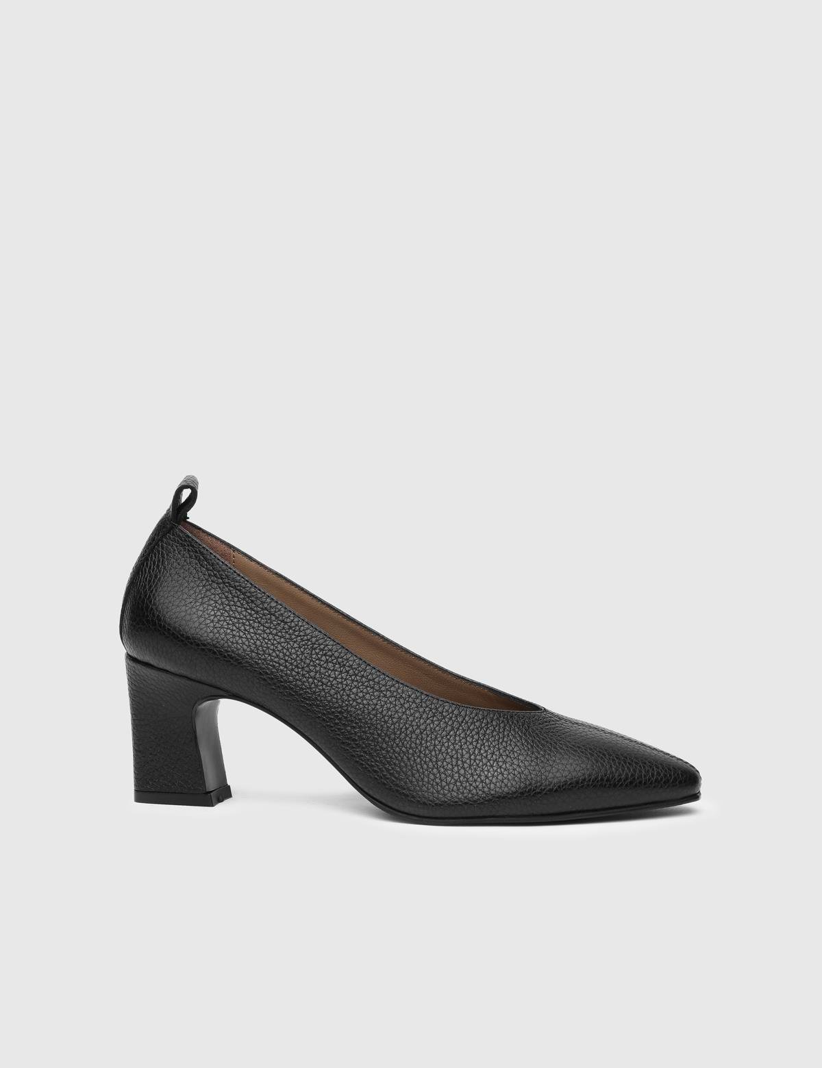 Jenssens Black Floater Leather Women's Pump