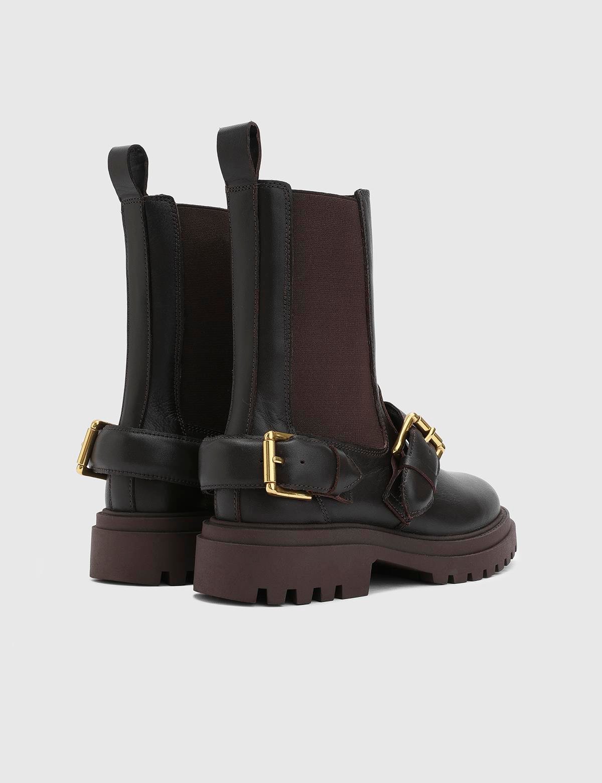 Jimena Brown Leather Women's Boot