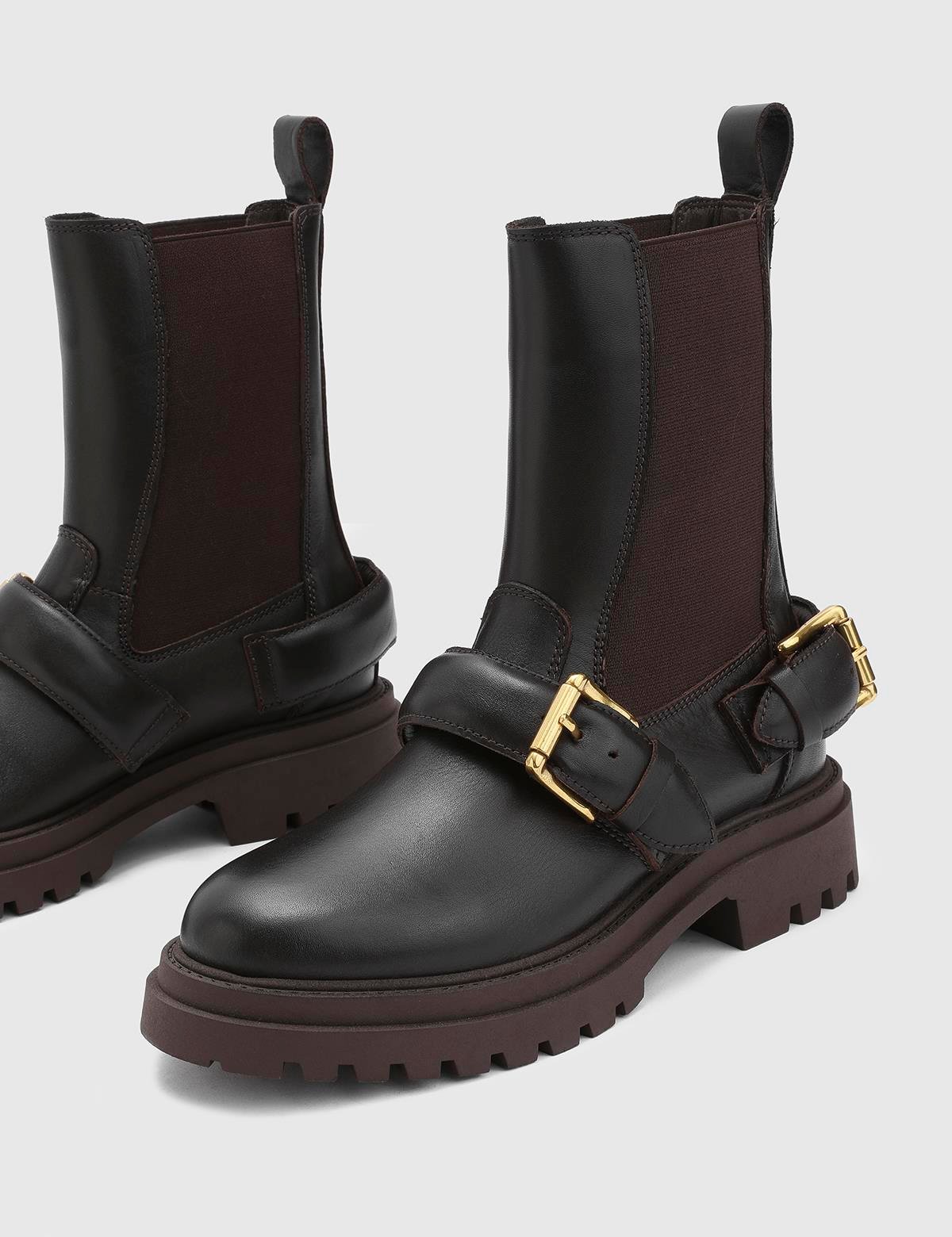 Jimena Brown Leather Women's Boot