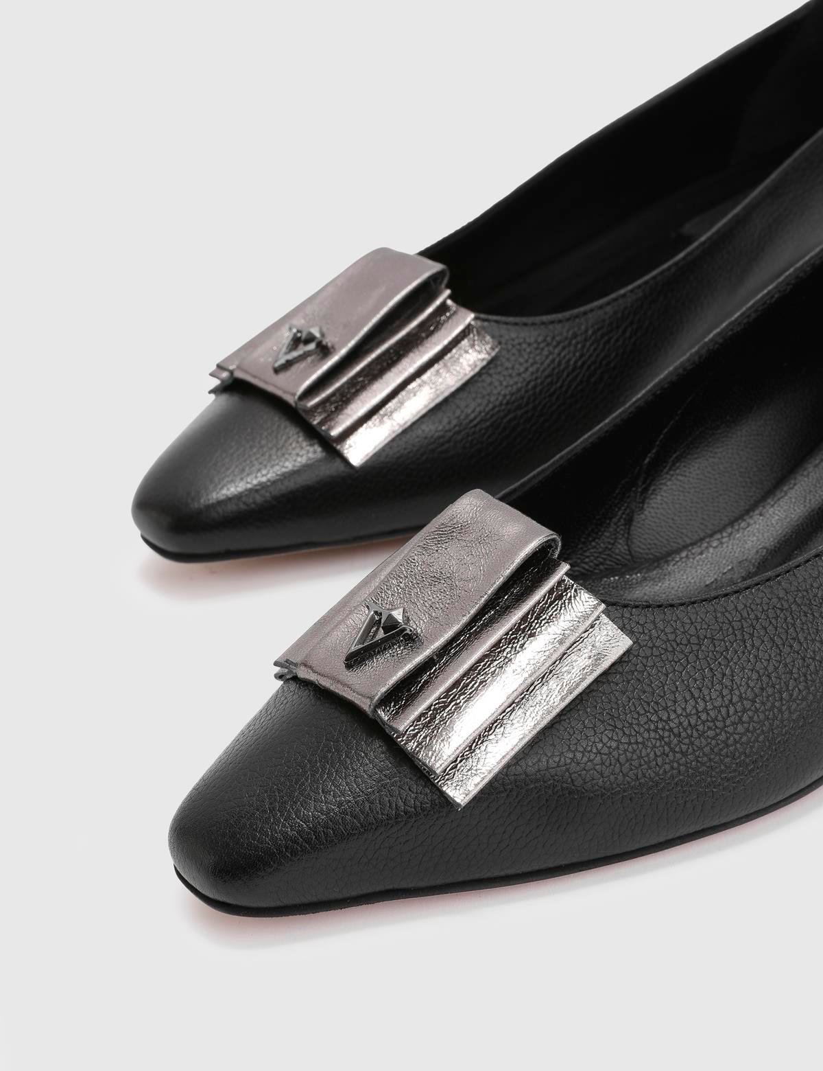 Jobke Black Floater Leather Women's Ballerina