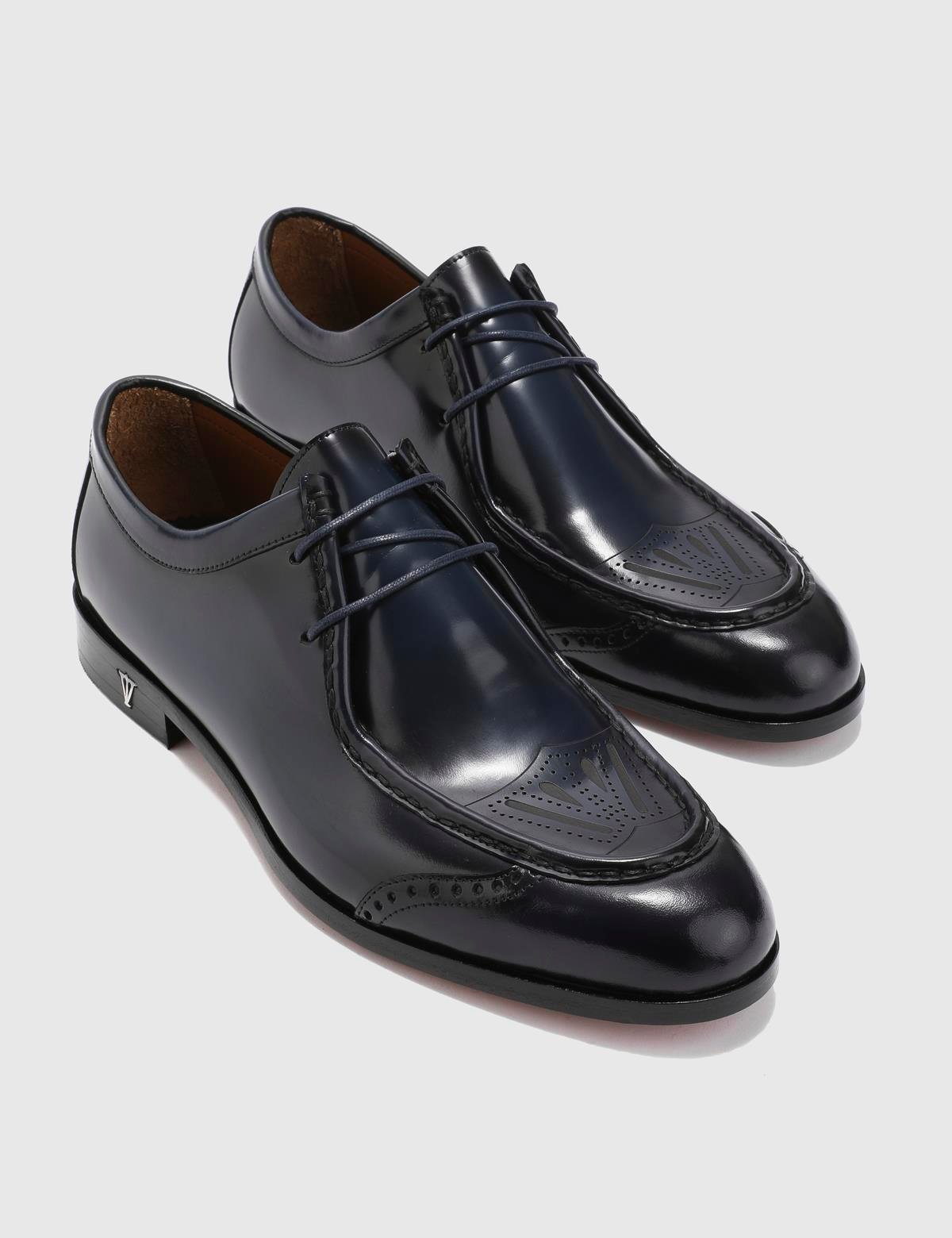 Johan Navy Blue Florentic Leather Men's Classic Shoe