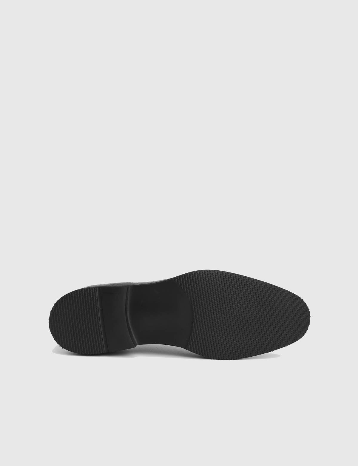 Jozy Black Floater Buffalo Leather Men's Oxford