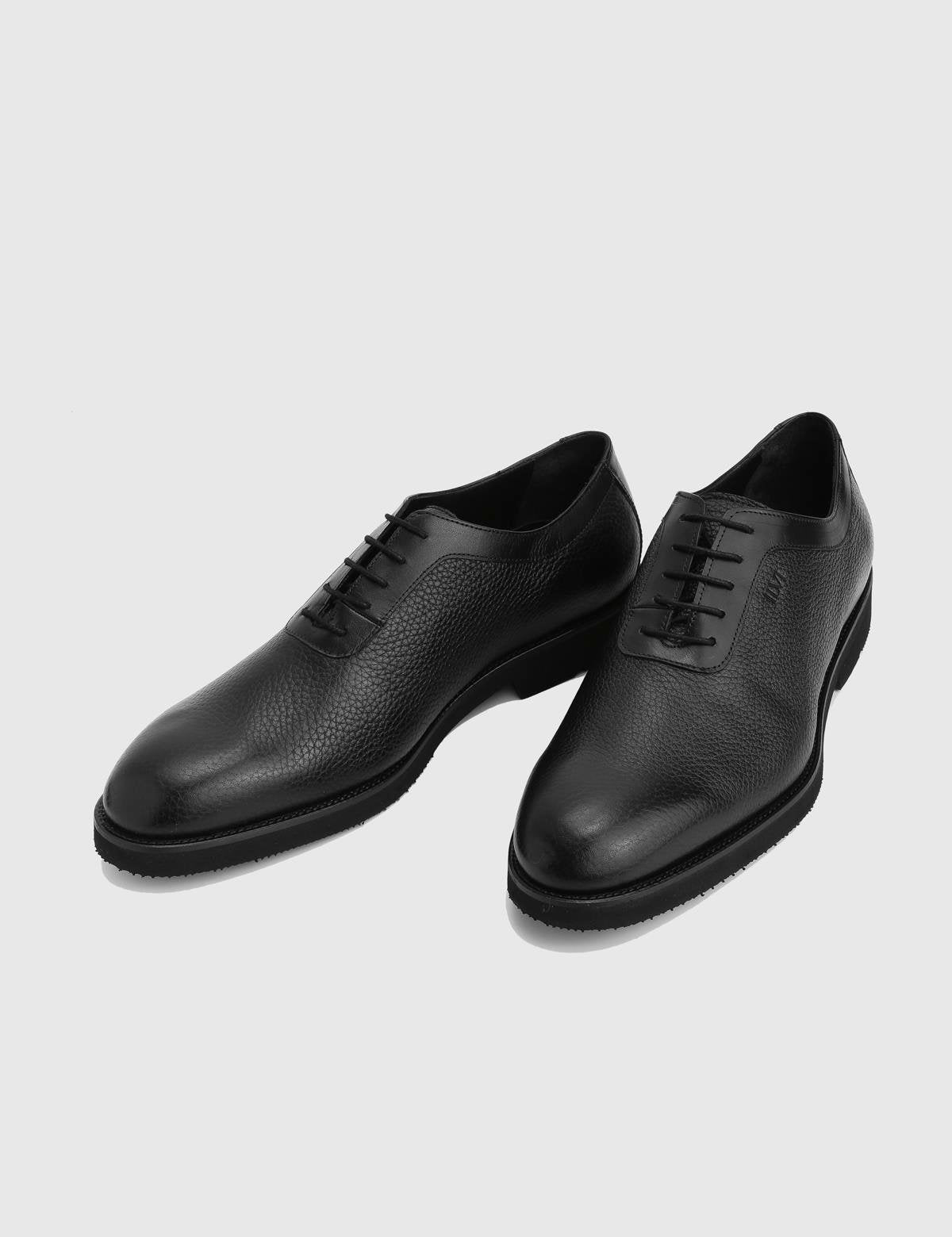 Jozy Black Floater Buffalo Leather Men's Oxford