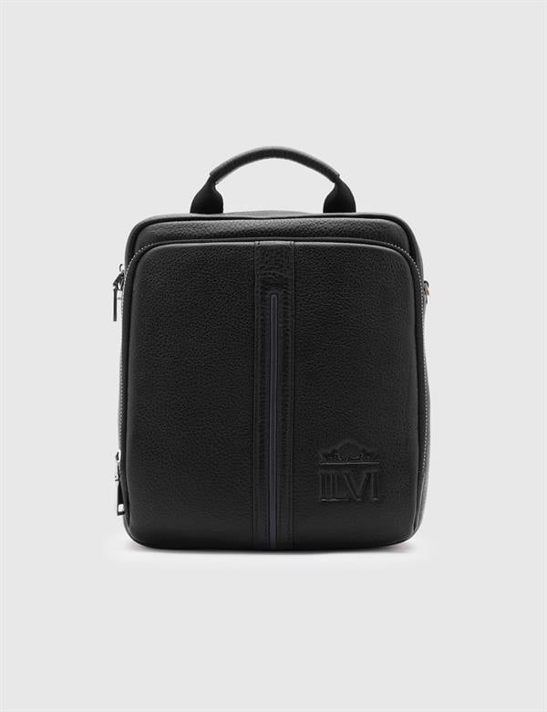 Julius Black Leather Men's Handbag