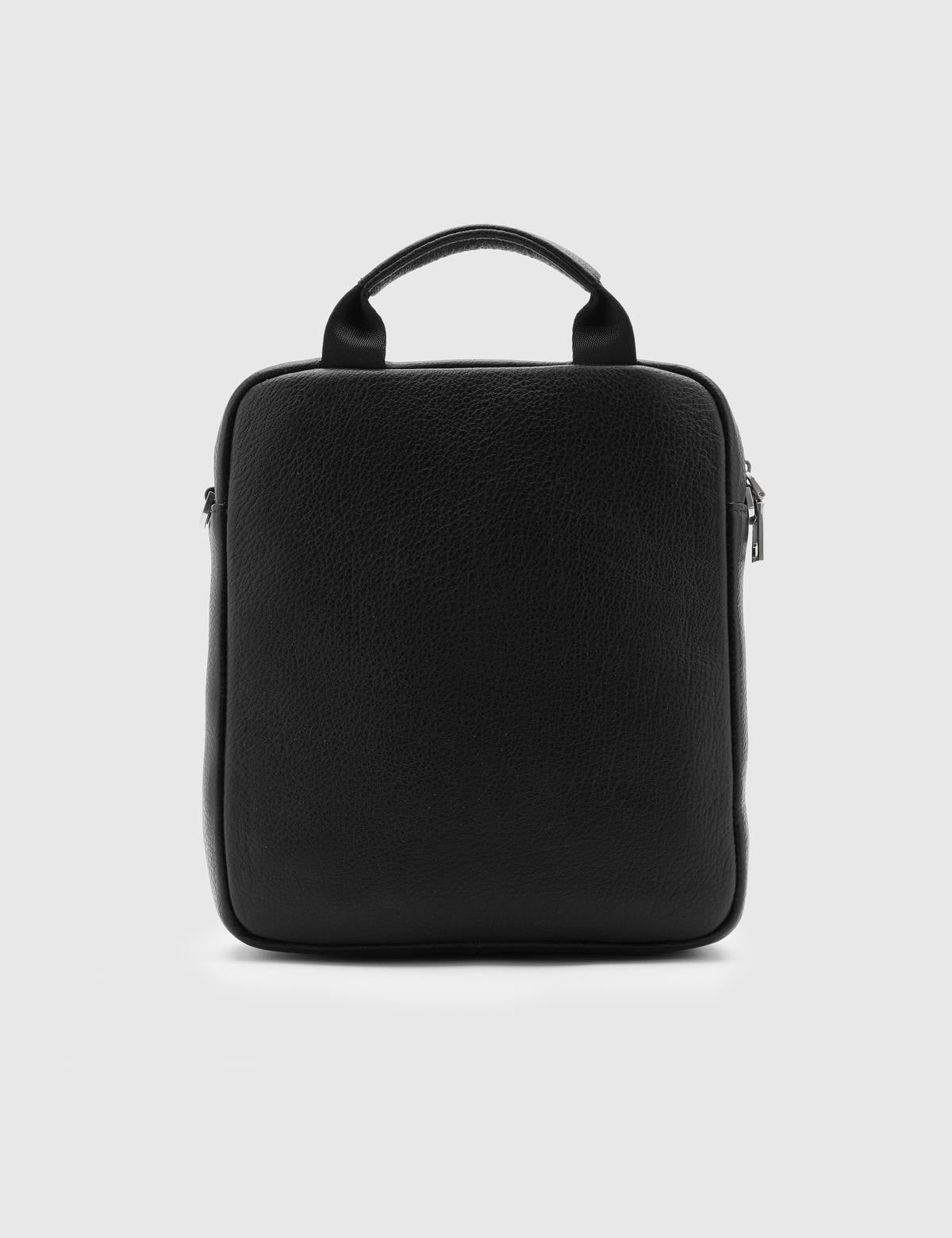Julius Black Leather Men's Handbag