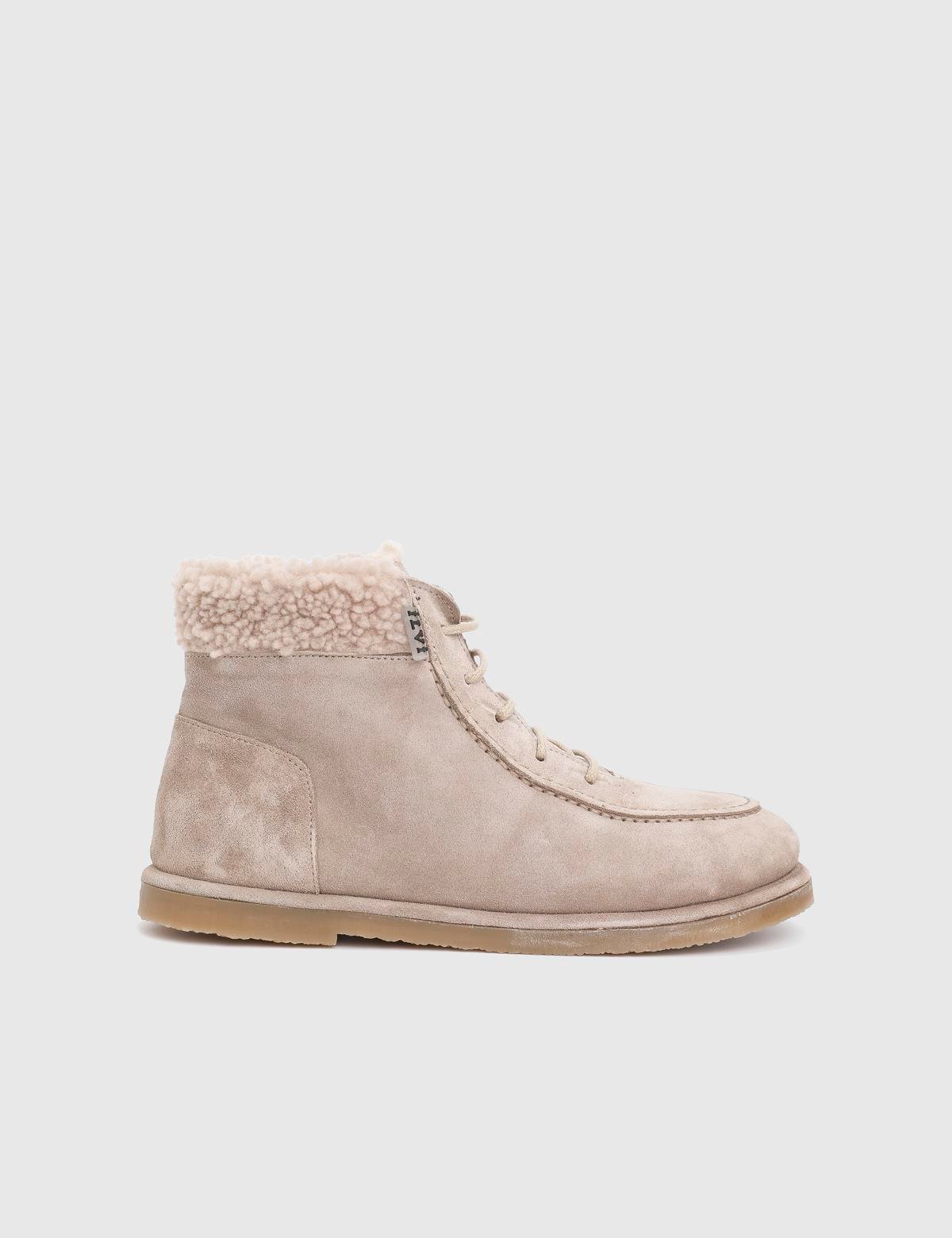 Juno Beige Suede Leather Women's Boot