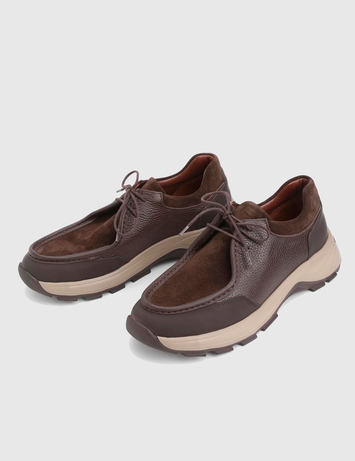 Kaile Brown Suede Floater Leather Men's Sneaker