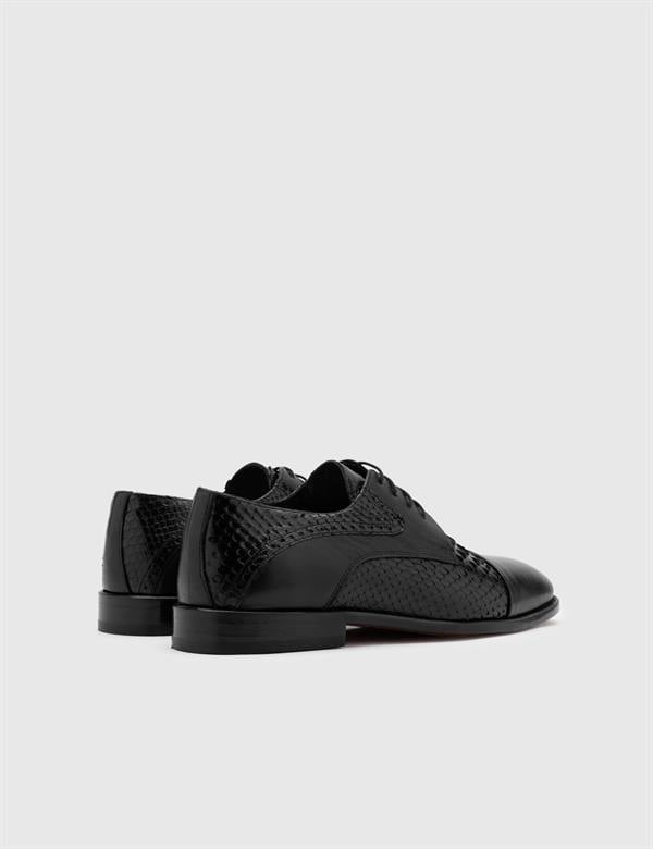 Kayson Black Snake Leather Men's Derby Shoe