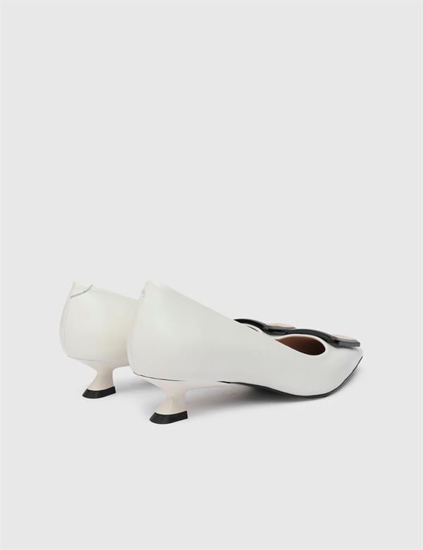 Kinga Beige Leather Women's Pump