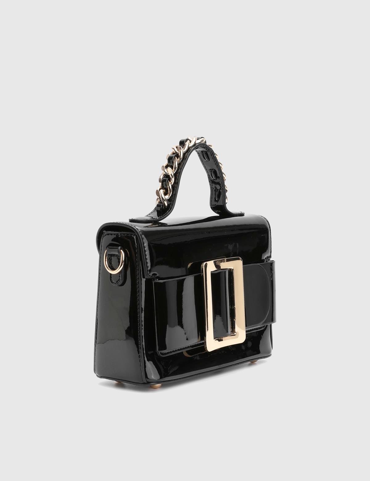 Klein Glossy Black Women's Handbag