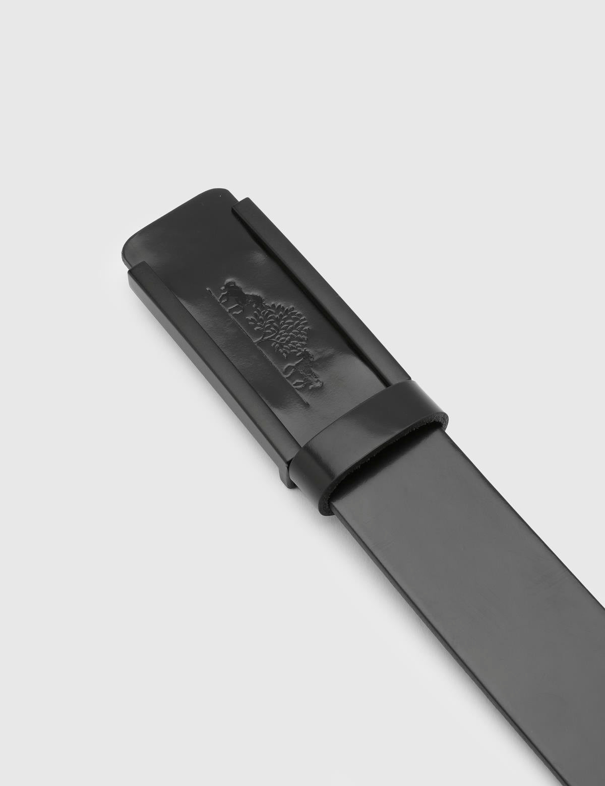 Kylian Black Florentic Leather Men's Belt