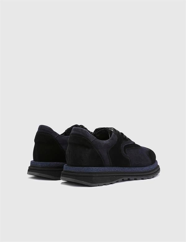 Lancelot Navy Blue Suede Leather Men's Sneaker