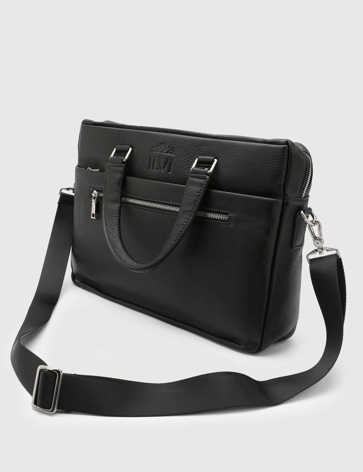 Laurits Black Leather Men's Handbag