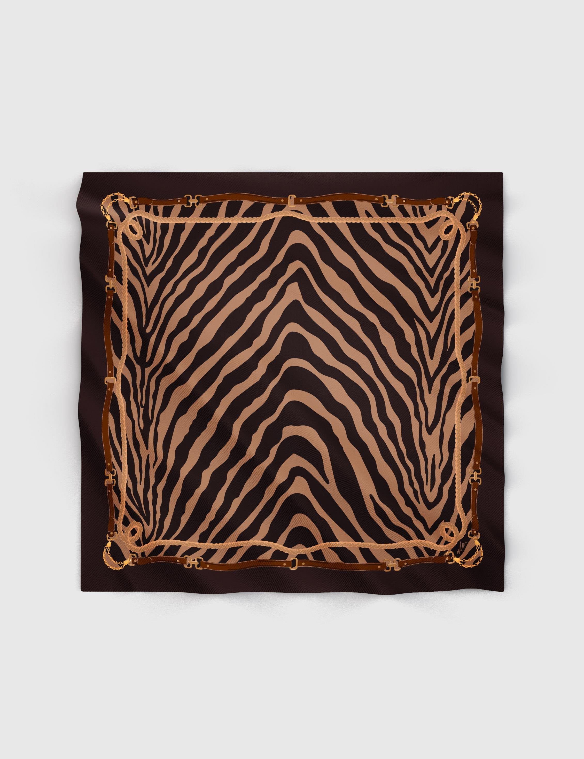 Layf Brown Silk Twill Women's Scarf