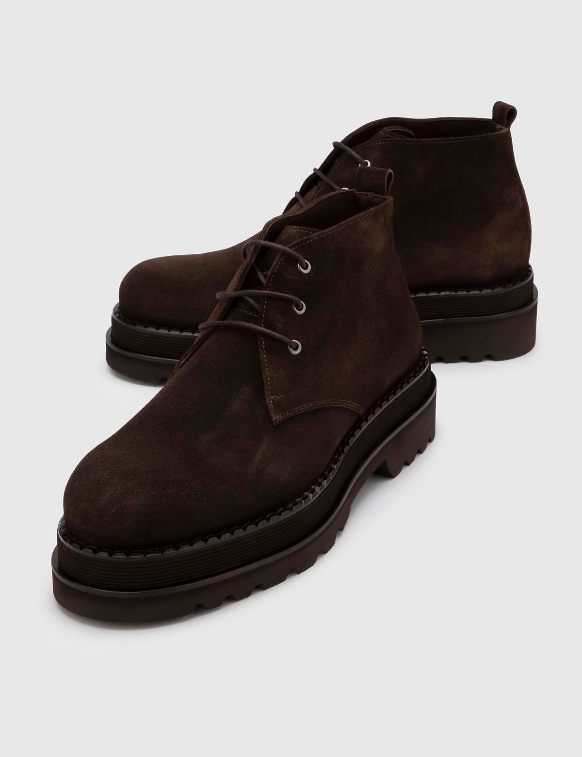 Leach Brown Suede Leather Men's Boot