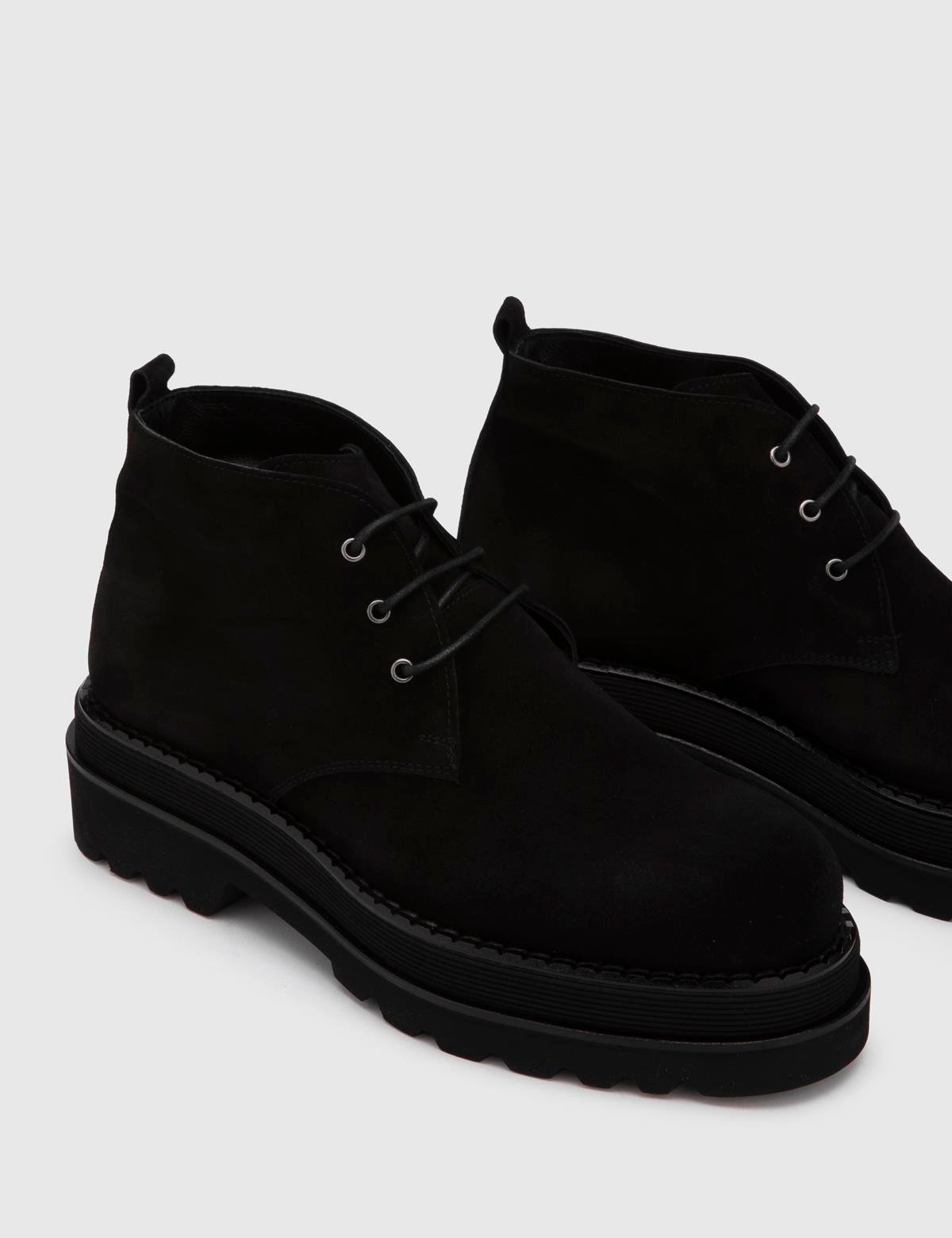 Leach Black Suede Leather Men's Boot