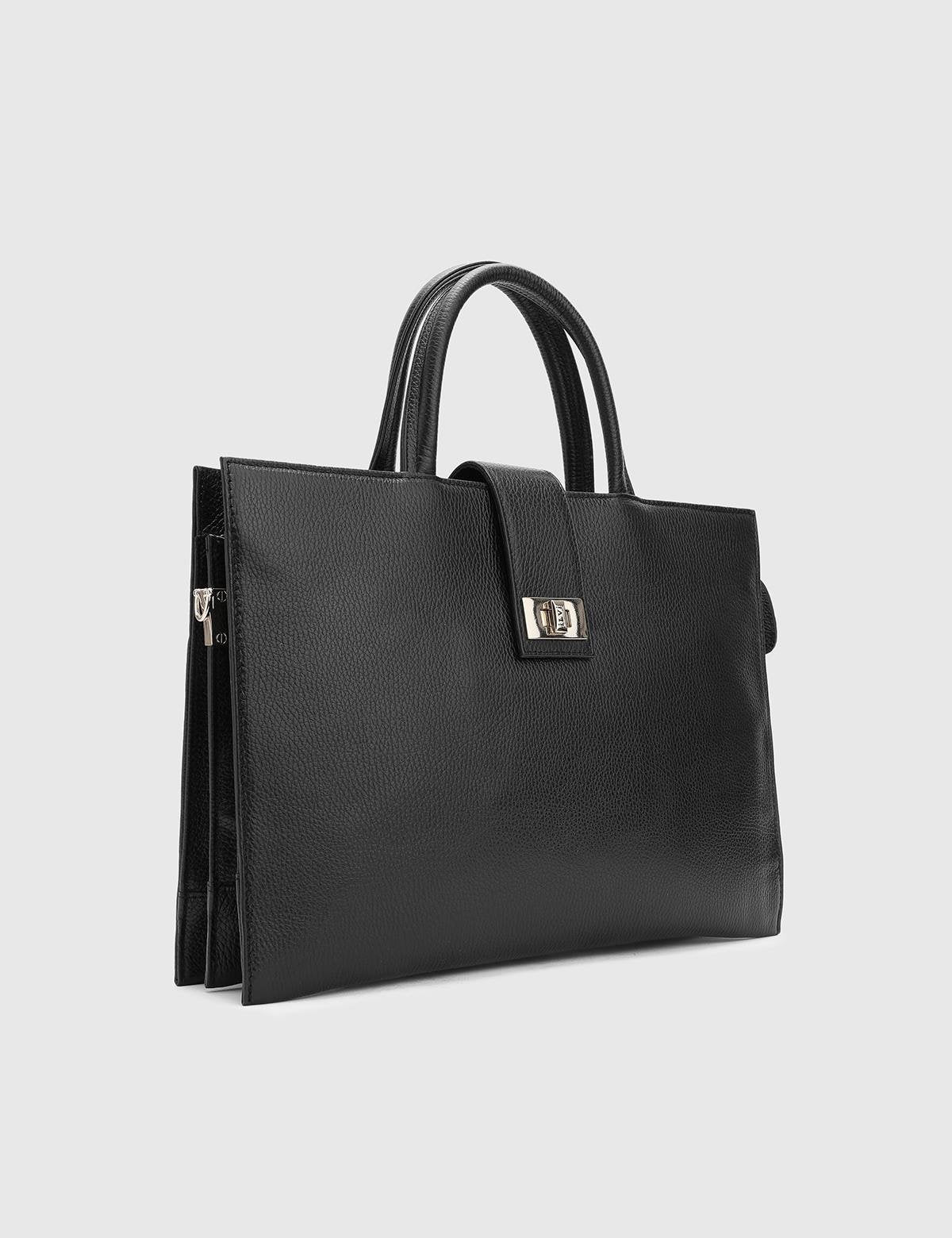Leen Black Floater Leather Women's Handbag