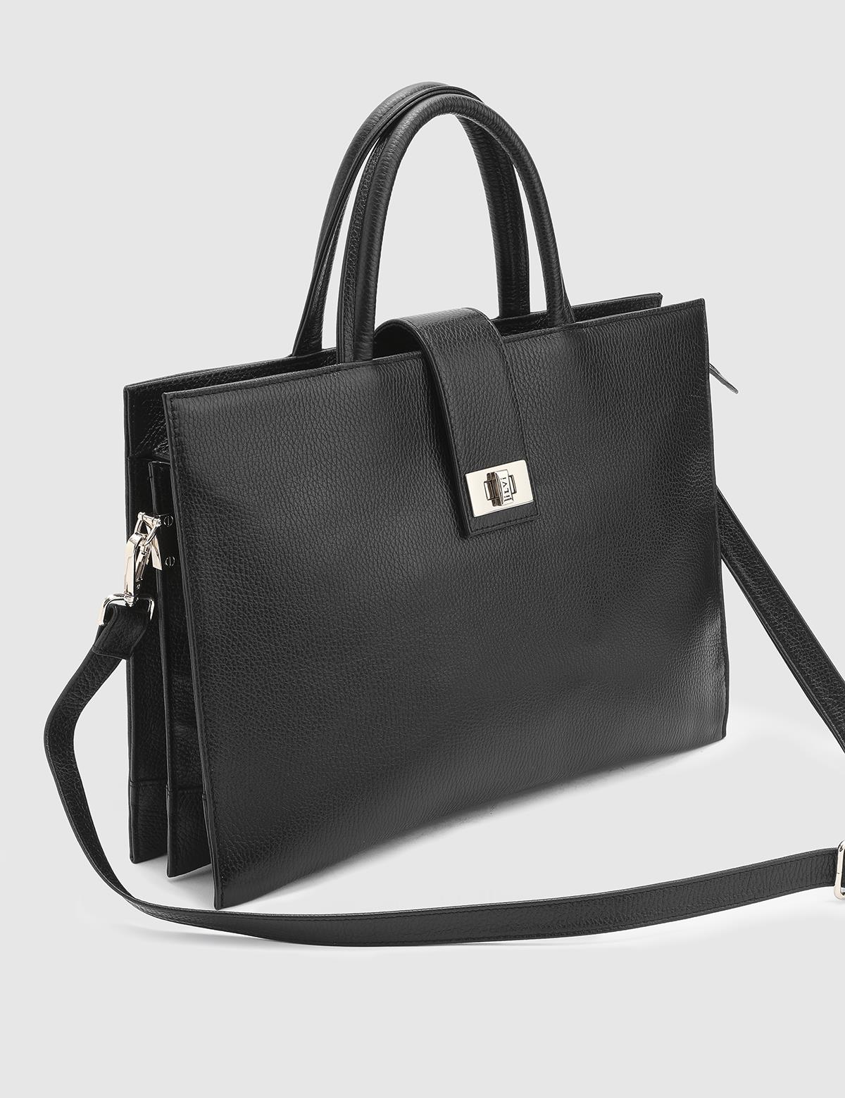 Leen Black Floater Leather Women's Handbag