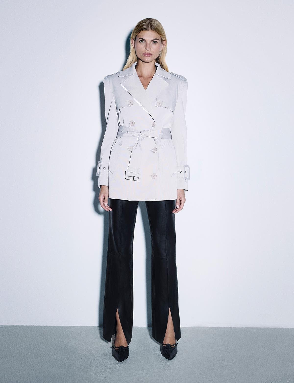 Lensa Grey Women's Cotton Trench Coat