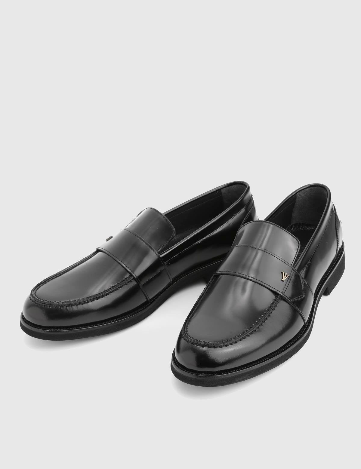Leyns Black Florentic Leather Men's Loafer