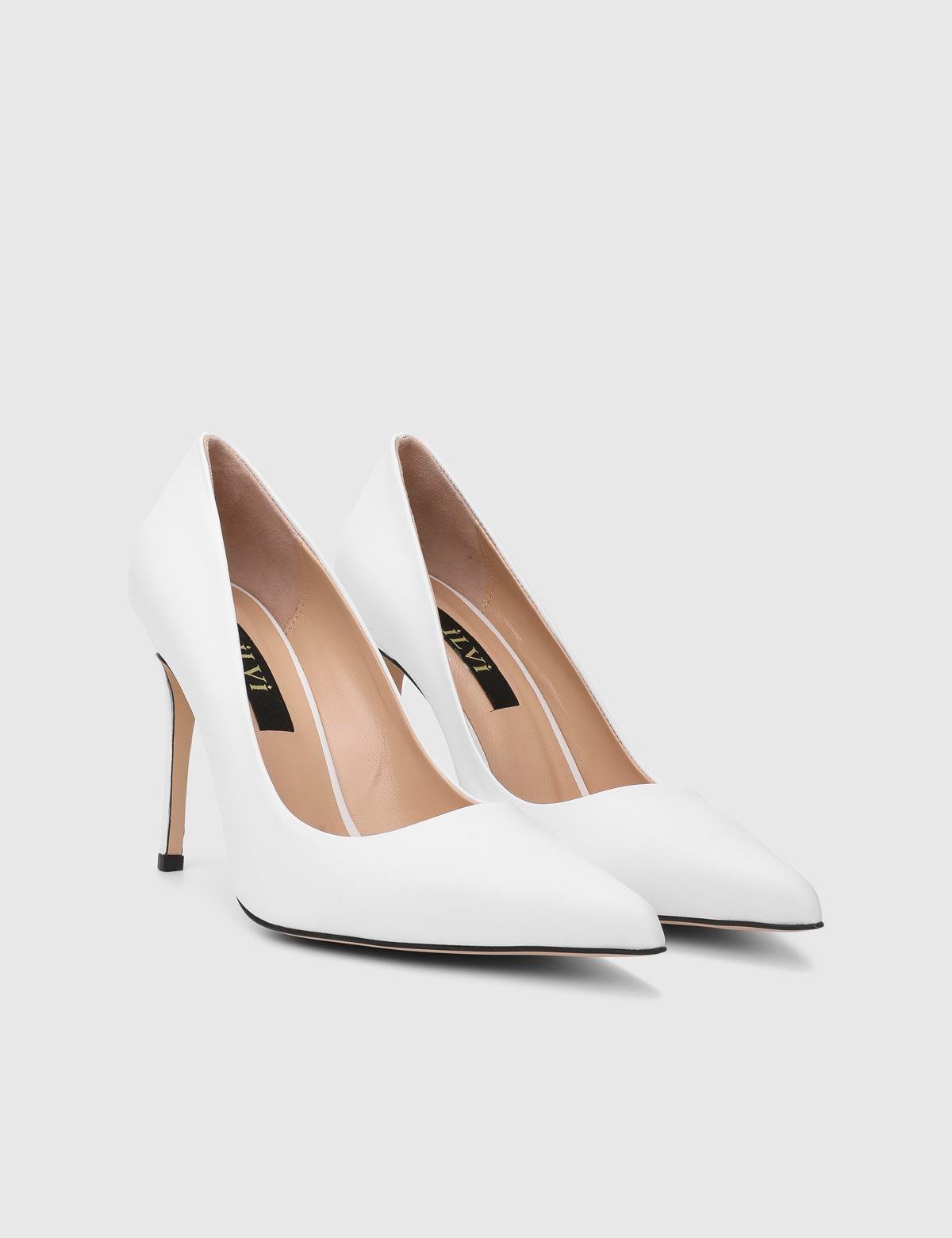 Linz White Leather Women's Stiletto
