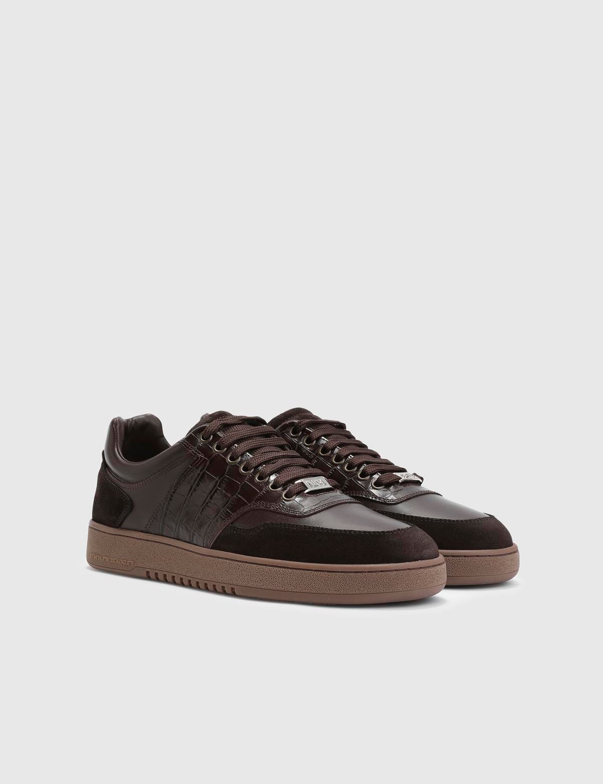 Lionel Brown Crocodile Leather Men's Sneaker