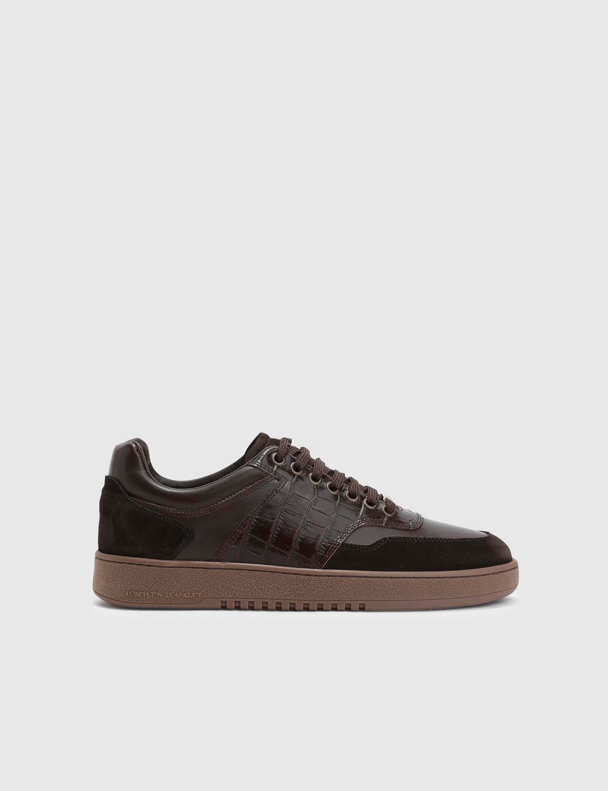 Lionel Brown Crocodile Leather Men's Sneaker