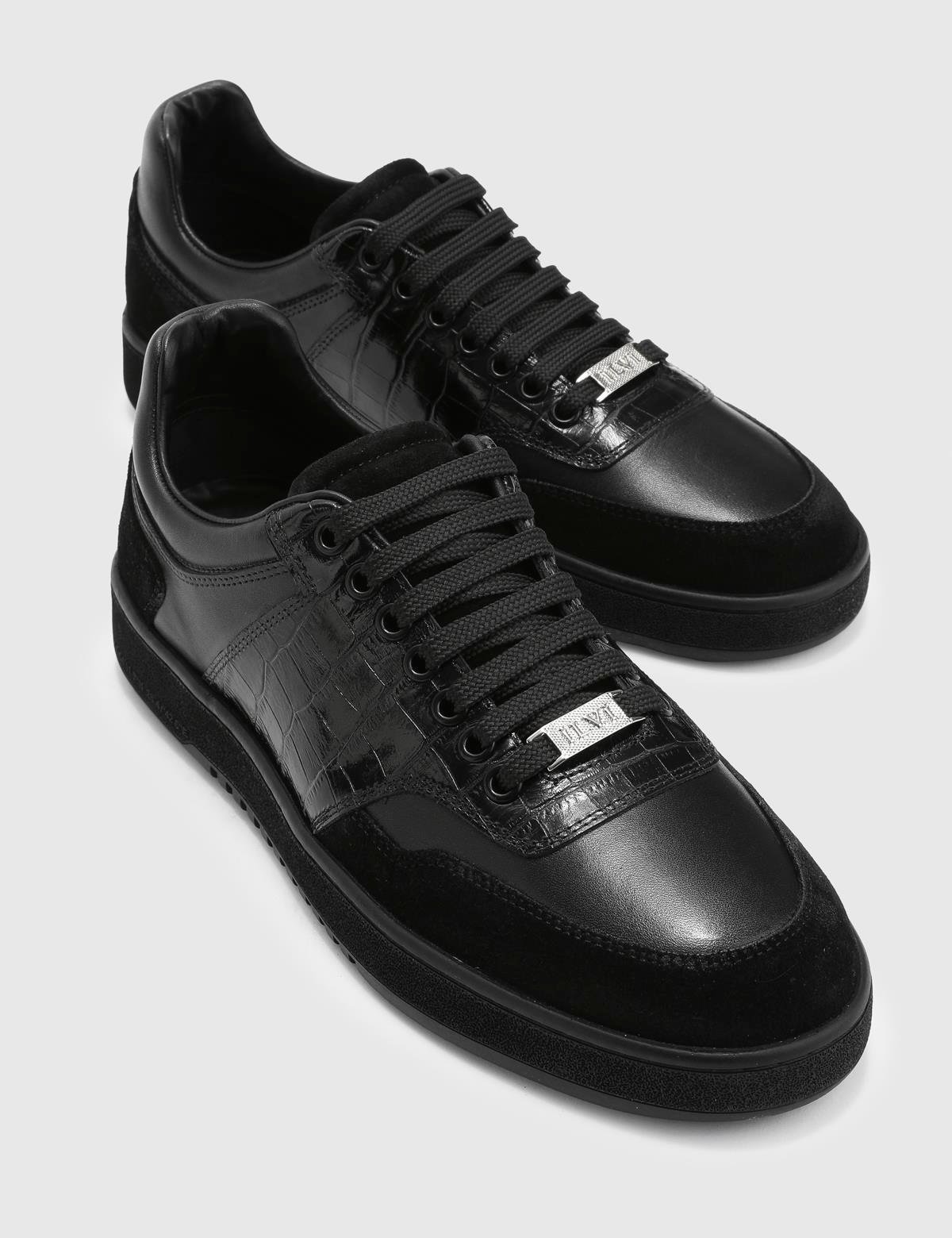 Lionel Black Crocodile Leather Men's Sneaker