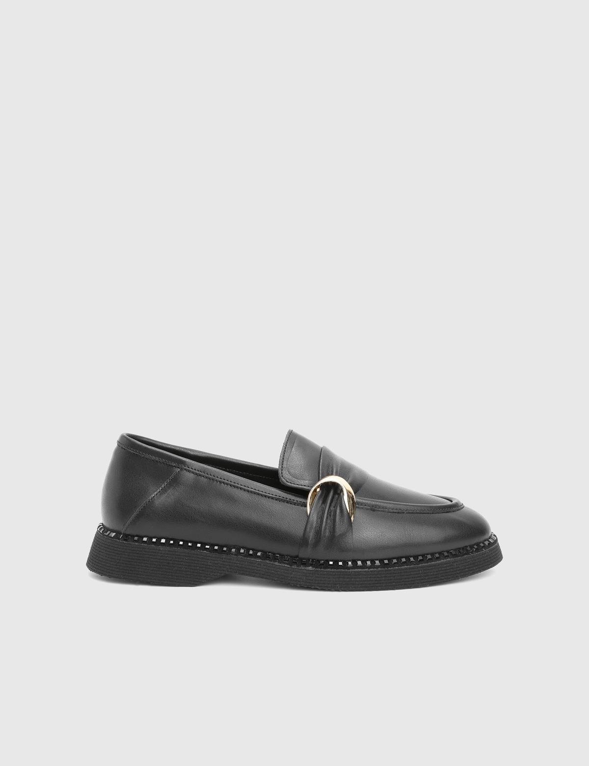 Lissima Black Leather Women's Loafer