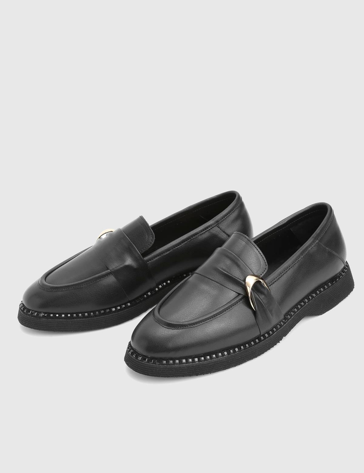 Lissima Black Leather Women's Loafer