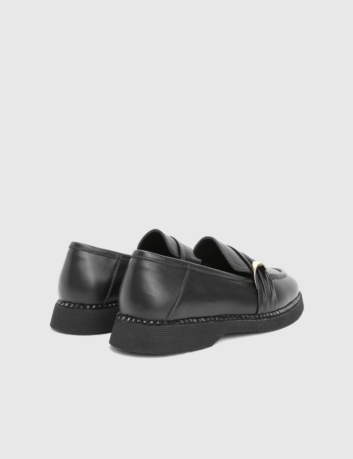Lissima Black Leather Women's Loafer