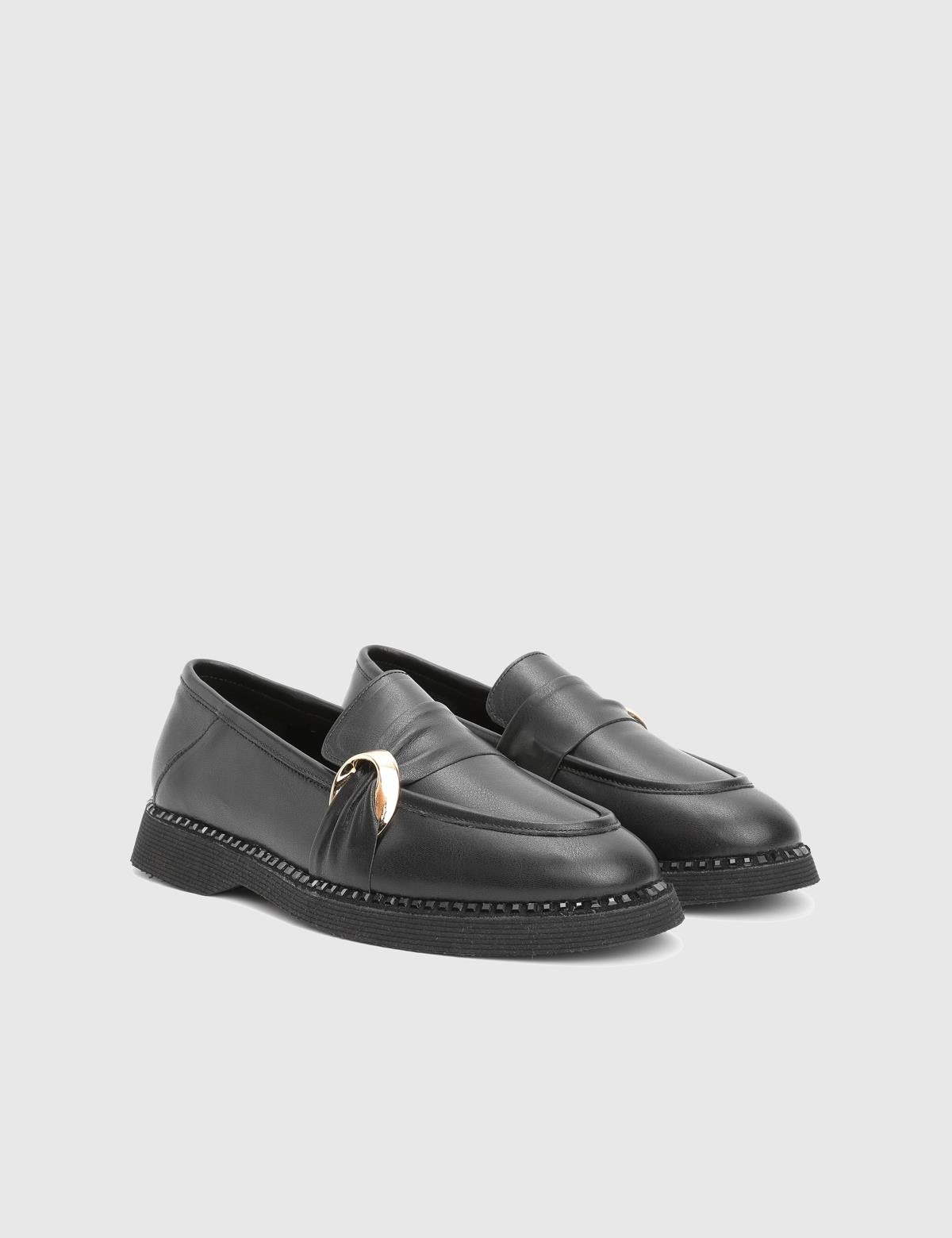 Lissima Black Leather Women's Loafer