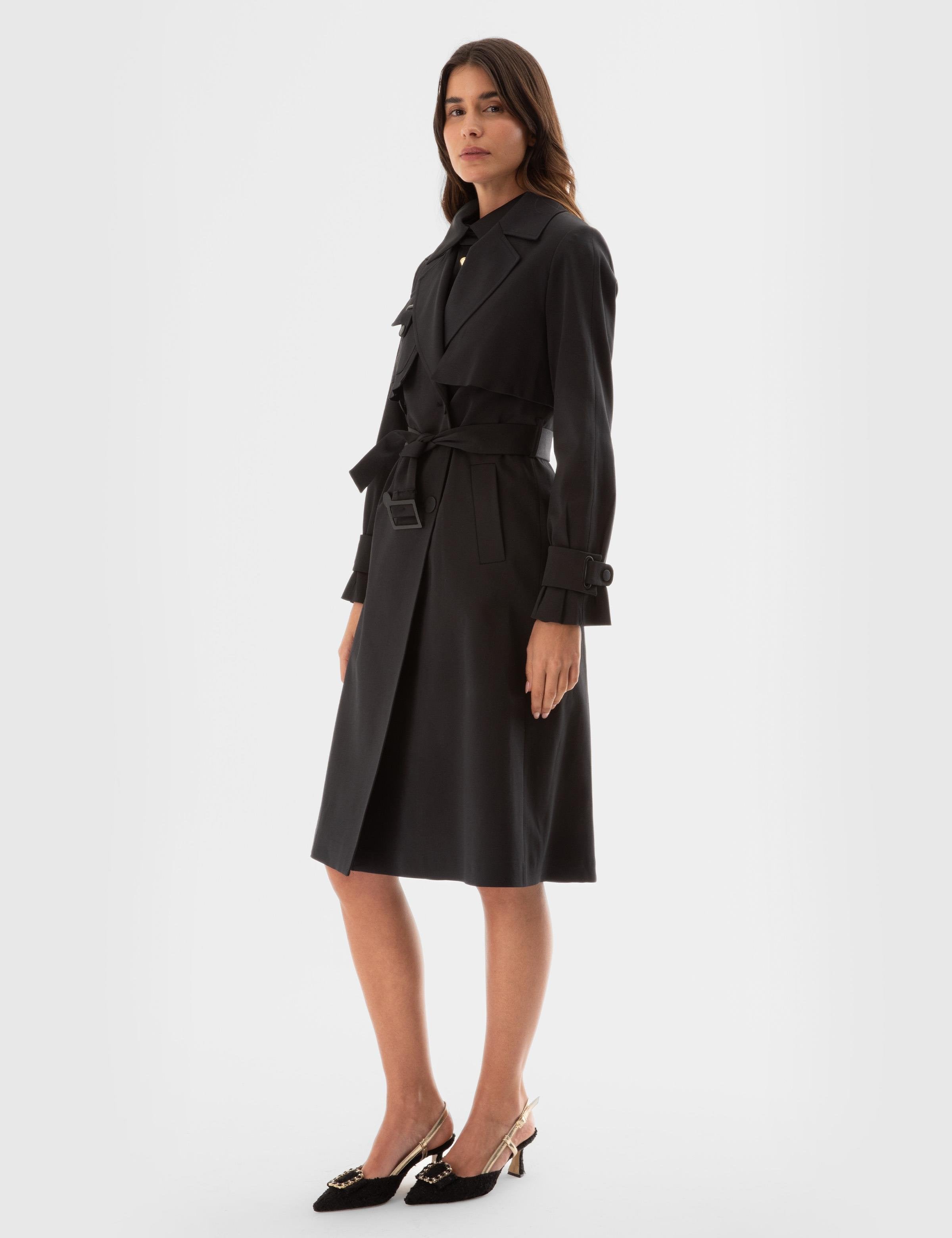Lodi Black Women's Trench Coat