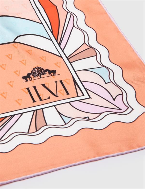 Lommel Orange Silk Twill Women's Scarf