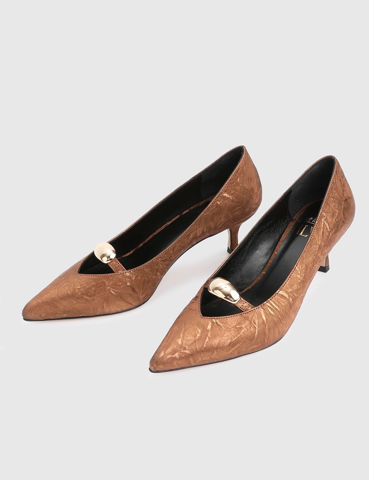 Lucida Bronze Leather Fabric Women's Pump