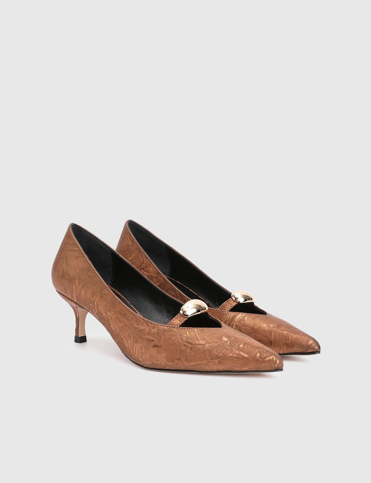 Lucida Bronze Leather Fabric Women's Pump