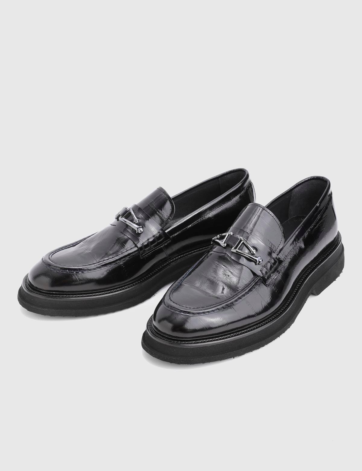 Lufin Navy Blue Florentic Leather Men's Loafer