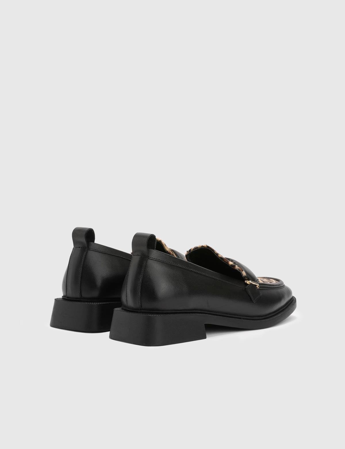 Luna Black Leather Women's Loafer