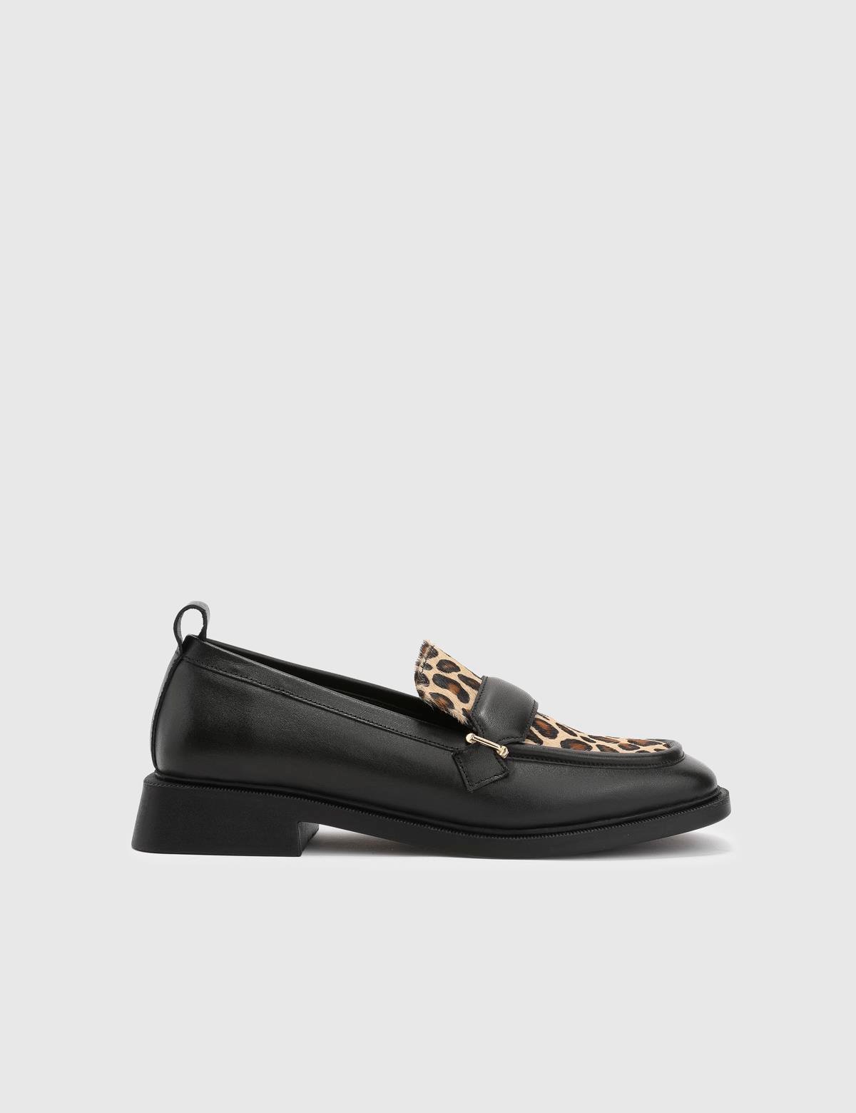 Luna Black Leather Women's Loafer