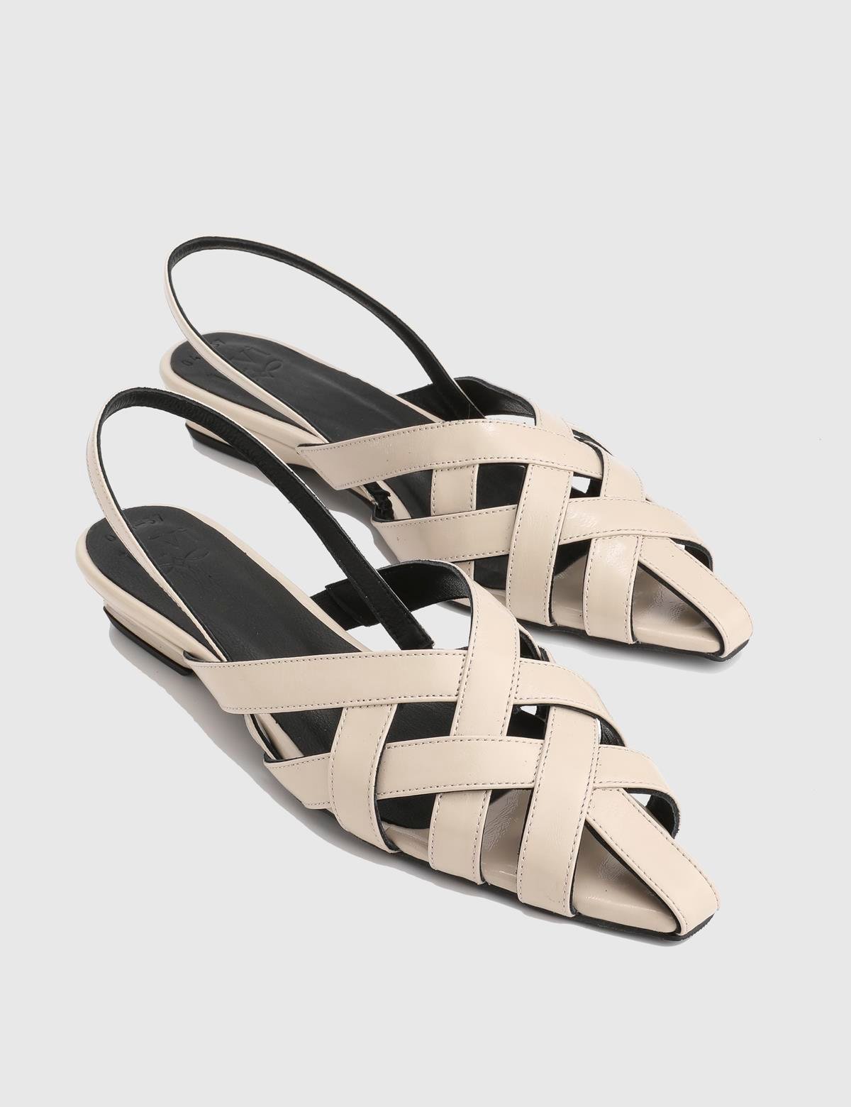 Machu Beige Patent Leather Women's Sandal