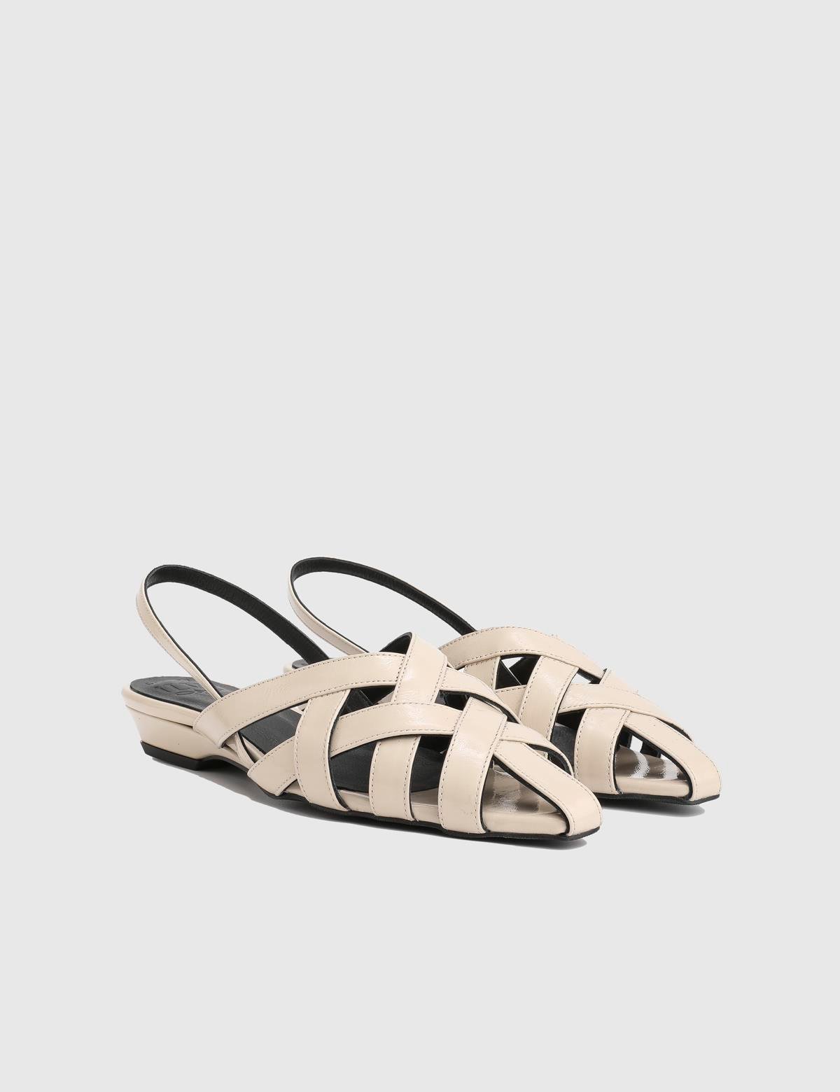 Machu Beige Patent Leather Women's Sandal