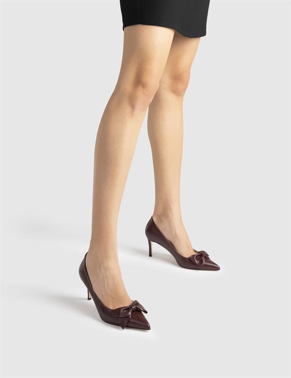Madeira Burgundy Buffalo Leather Women's Stiletto