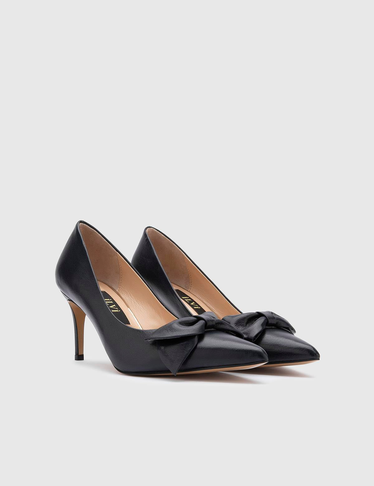 Madeira Navy Blue Buffalo Leather Women's Stiletto