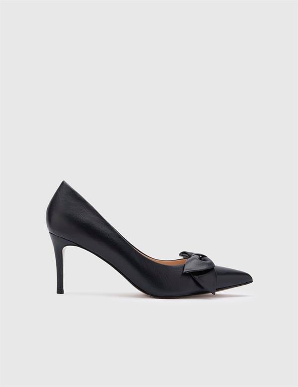 Madeira Navy Blue Buffalo Leather Women's Stiletto