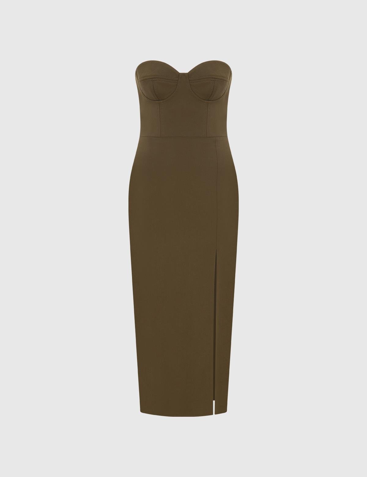 Madeliene Khaki Women's Dress