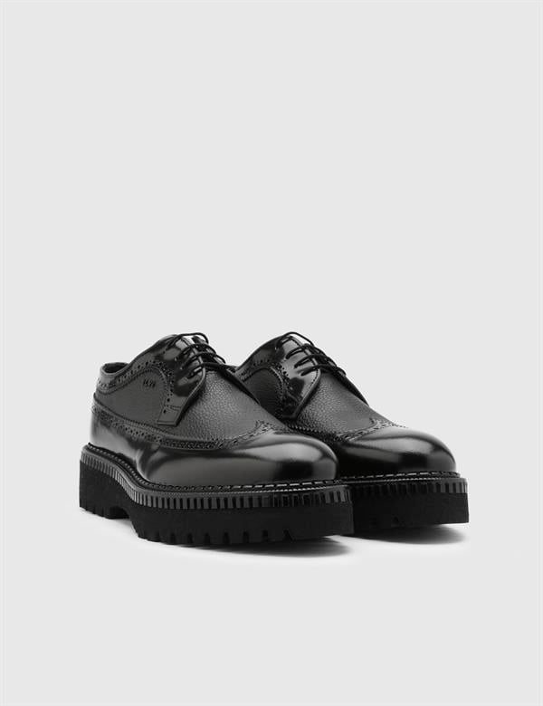 Manzi Black Florentic Leather Men's Oxford