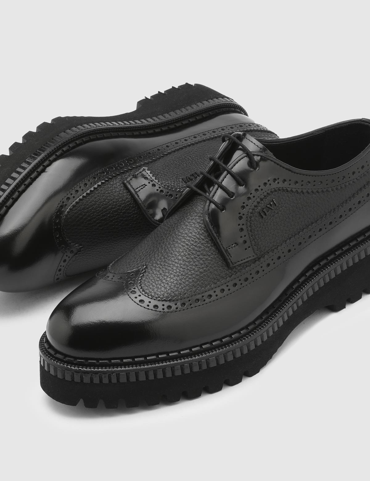 Manzi Black Florentic Leather Men's Oxford